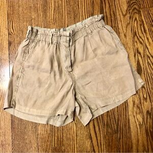 Rails khaki paper bag shorts linen blend size M